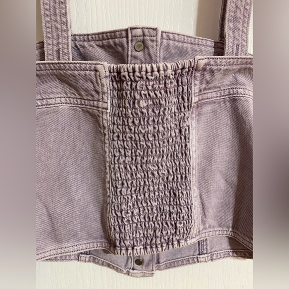 NWT Levi’s Drea Corset Denim Jean Buttoned Purple Tank Crop Top Size Small - Picture 10 of 15